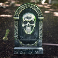 21" Light-Up Tombstone with Skull Halloween Decoration