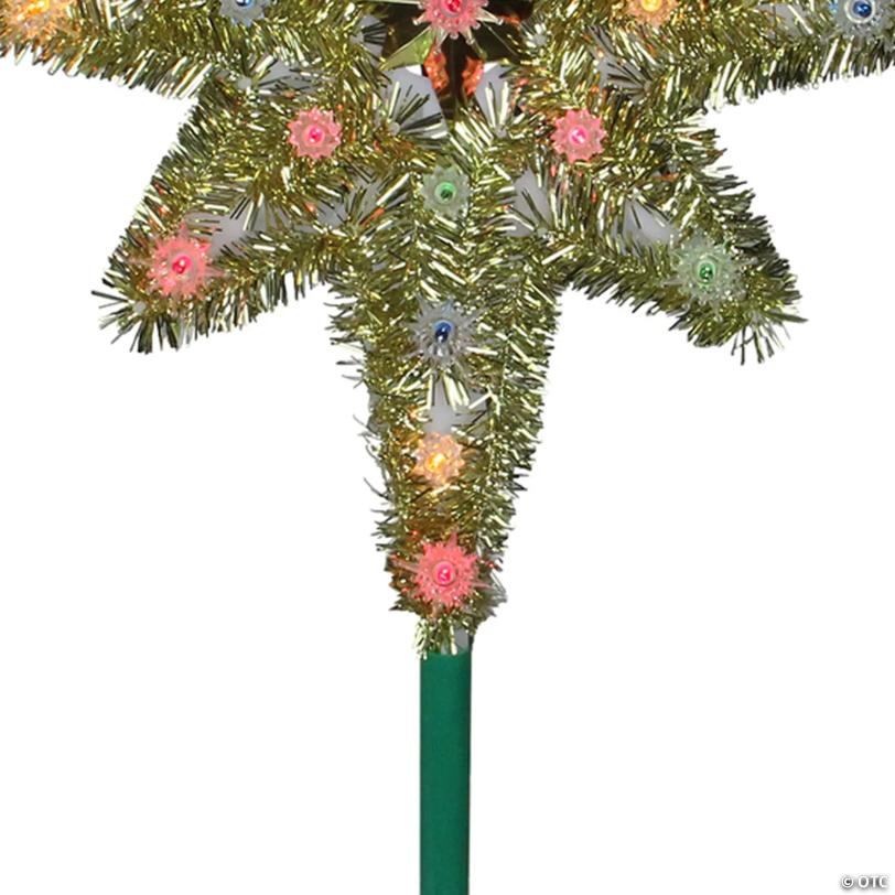 21" Lighted Gold Star of Bethlehem Christmas Tree Topper - Multicolor Lights