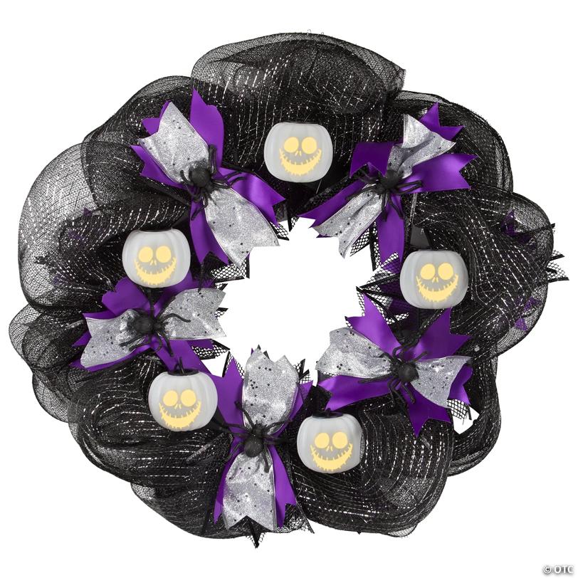 22" Emoteglow™ Jack Skellington Musical Lighted Wreath Decoration
