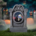 22" Gray Tombstone with Light-Up Moving Skeleton Head Halloween Decoration