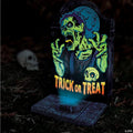 22" Light-Up Neon Zombie Tombstone Halloween Decoration