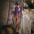 23 1/2" Hanging Pumpkin Head Witch Halloween Decoration