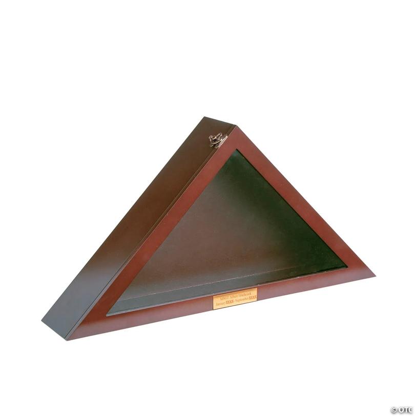 23 1/2" x 16 1/2" Personalized Triangle Flag Red Wood Display Case