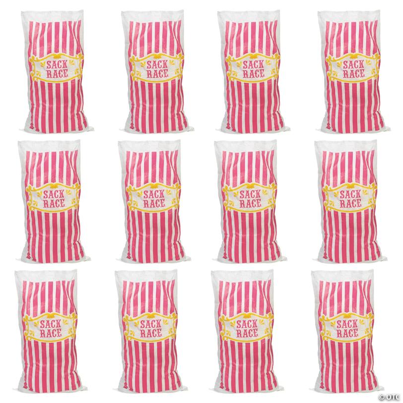 23 1/2" x 41" Carnival Design Potato Sack Race Bags - 12 Pc.