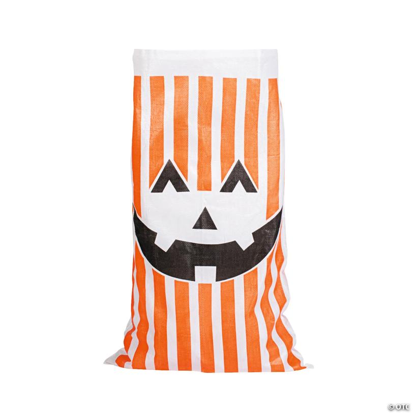 23 1/2" x 41" Jack-O’-Lantern Potato Sack Race Bags - 12 Pc.