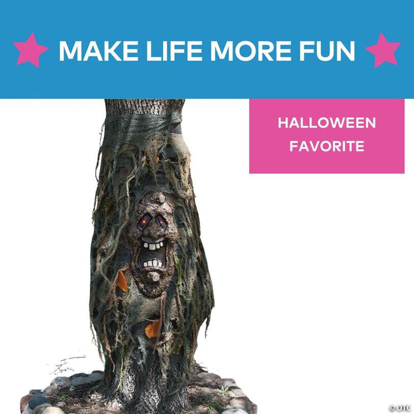 23" x 42" Tree Ghost with Light-Up Eyes Halloween Outdoor Decoration