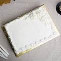 Quarter Sheet Gold Cake Board 13 3/4" x 9 3/4" Fold-Under 1/4" Thick