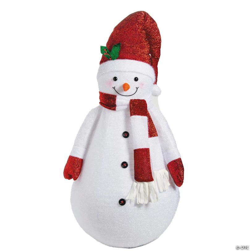24 1/2" x 47 1/4" Smiling Snowman Collapsible Christmas Decoration