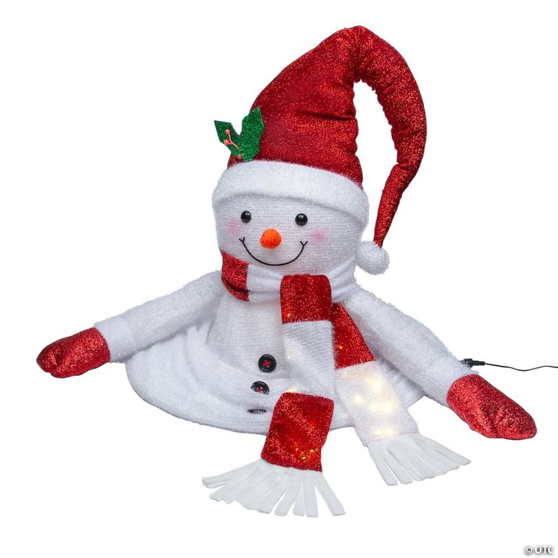 24 1/2" x 47 1/4" Smiling Snowman Collapsible Christmas Decoration