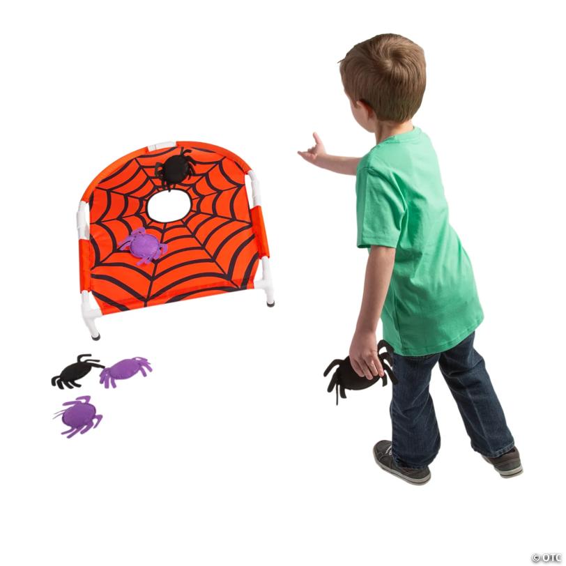 24 3/4" x 29" Halloween Spiders & Web Cornhole 7-Pc. Game Set