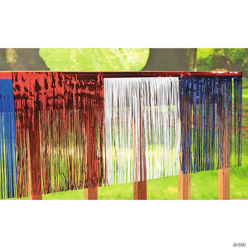 24 Ft. x 15"  Red, White & Blue Patriotic Fringe Foil Banner