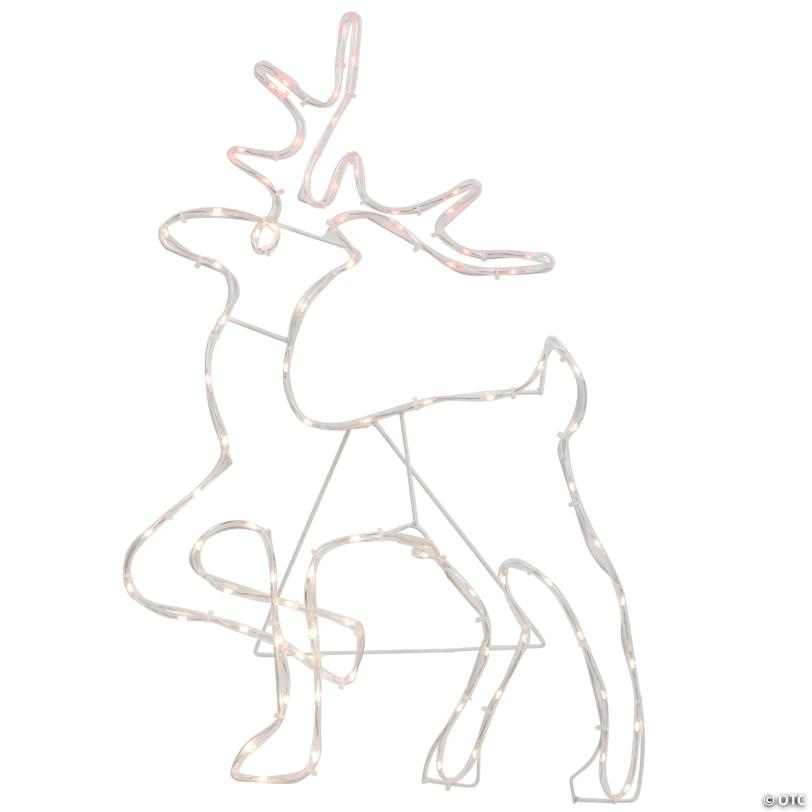 24" Lighted Standing Reindeer Silhouette Outdoor Christmas Decoration