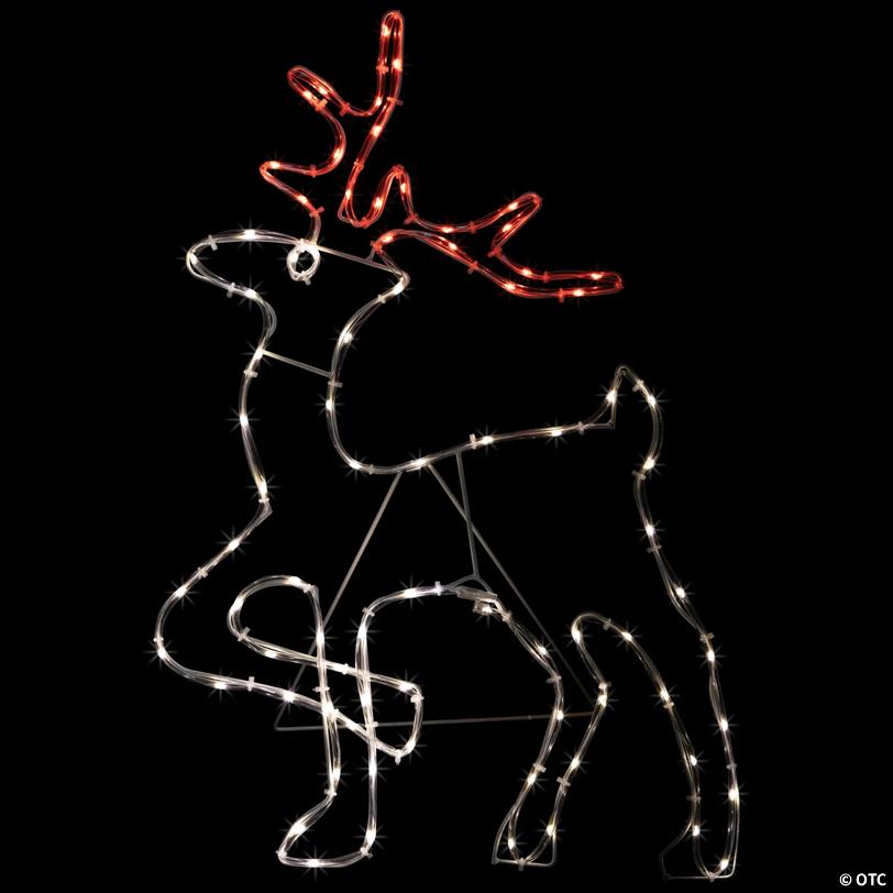 24" Lighted Standing Reindeer Silhouette Outdoor Christmas Decoration