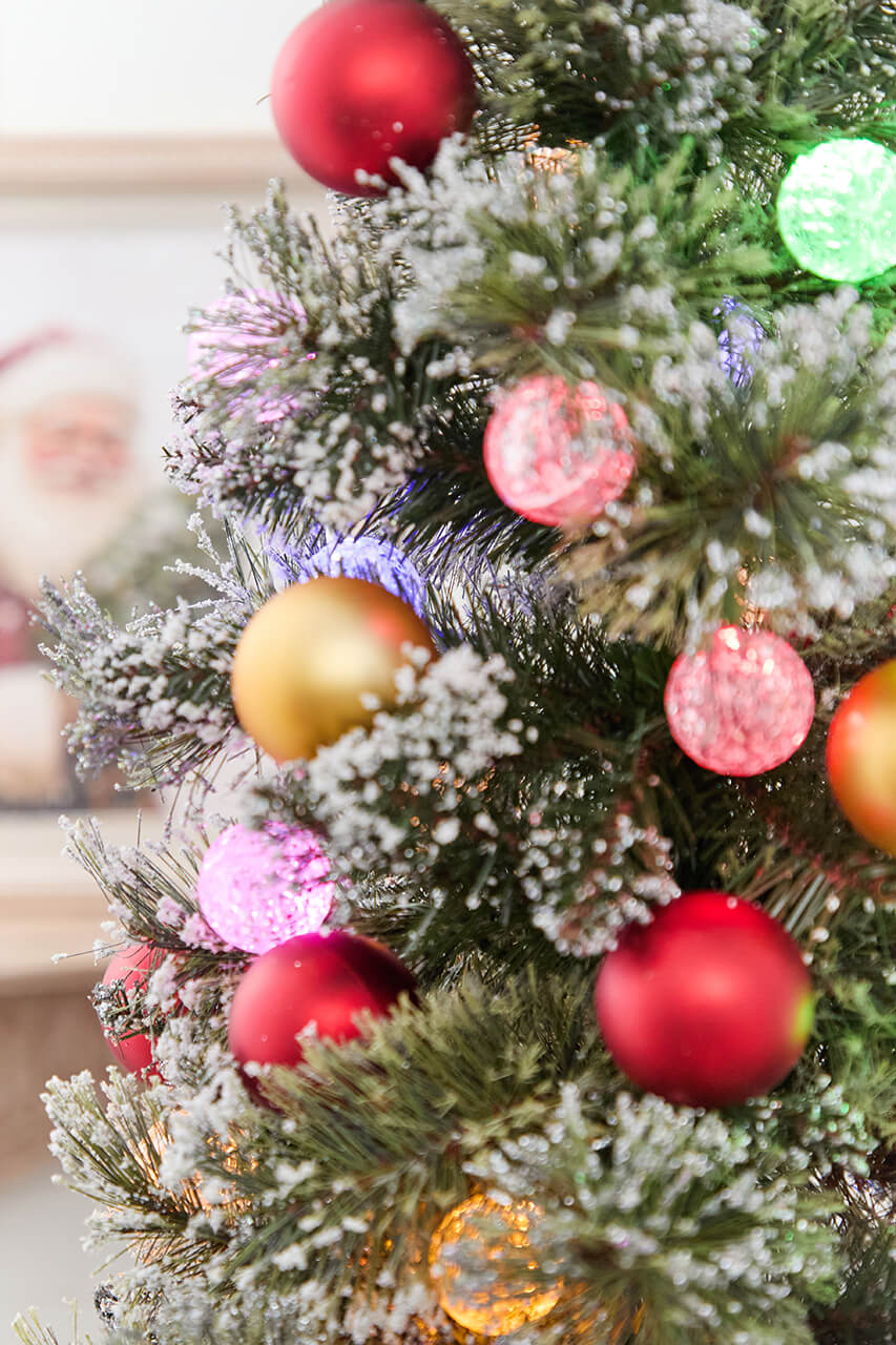 4' Snowy Bristle Mix LED Tree