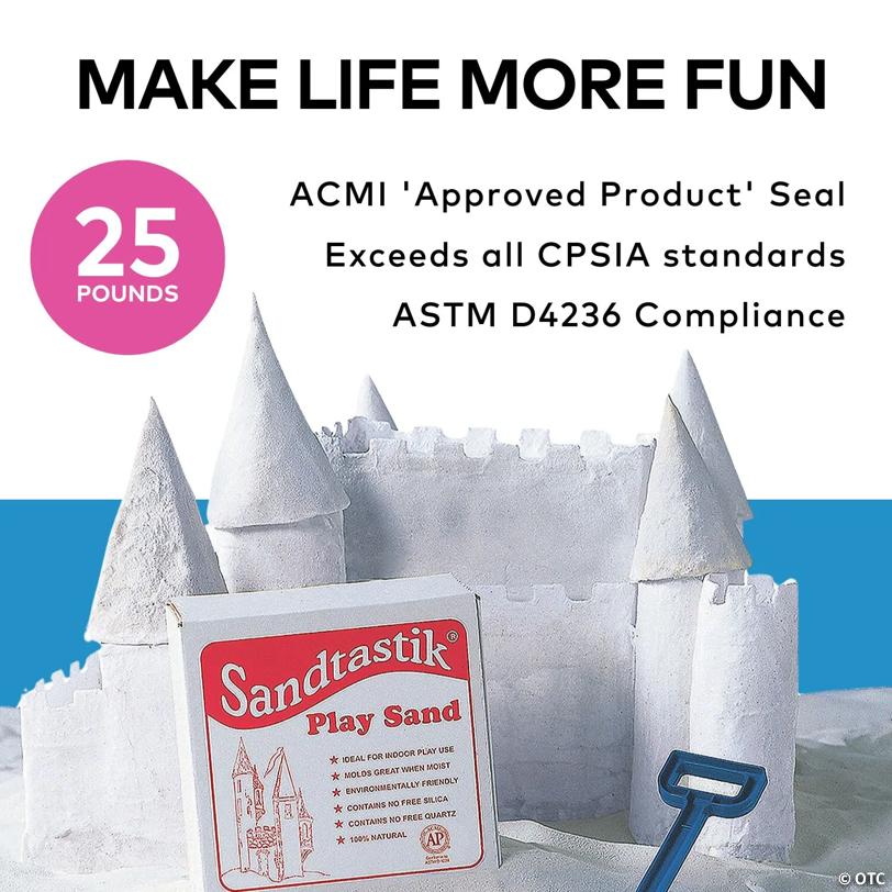25 Lb. Sandtastik Natural Moldable Sparkling White Play Sand