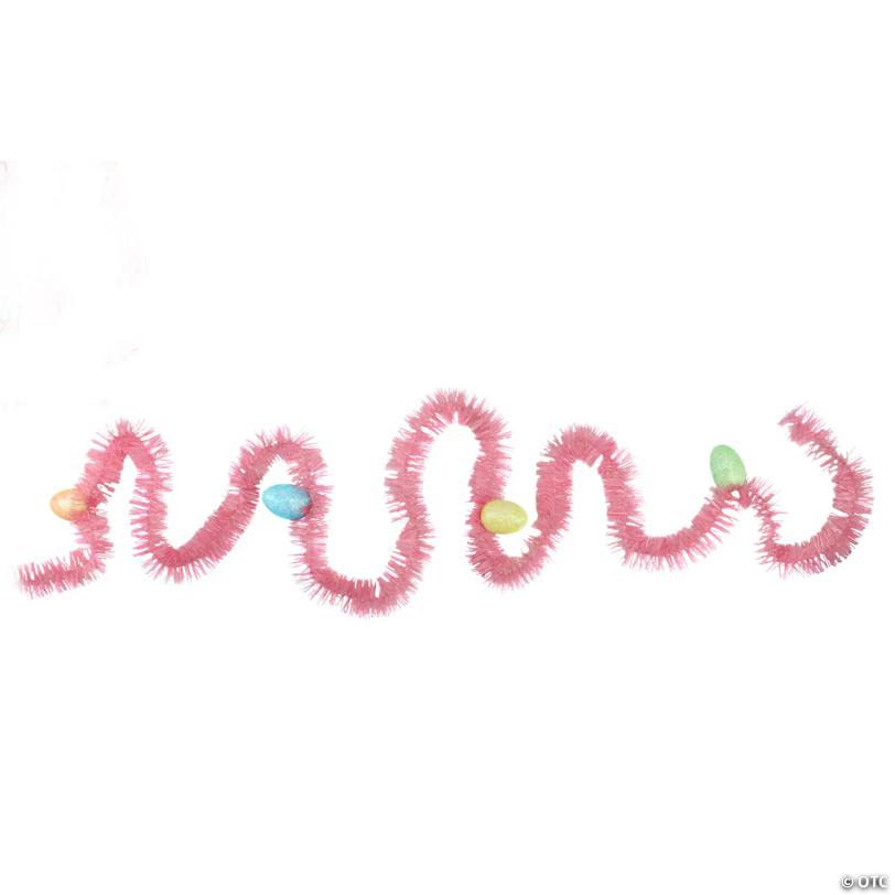 25' Pink and Yellow Garland with Easter Eggs - Unlit