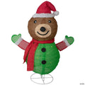 25" Pop-up Bear Wearing Santa Hat Outdoor Christmas Decoration