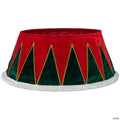 25" Red and Green Drum with White Trim Christmas Tree Collar