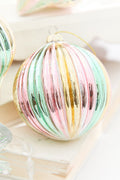 3.5" - 4.5" Iridescent Pastel Glass Ornaments