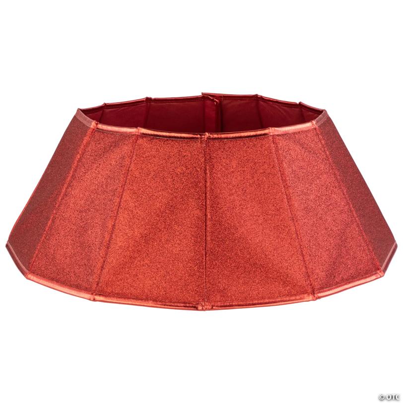 26.75" Shiny Red Fabric HeProperagonal Christmas Tree Collar
