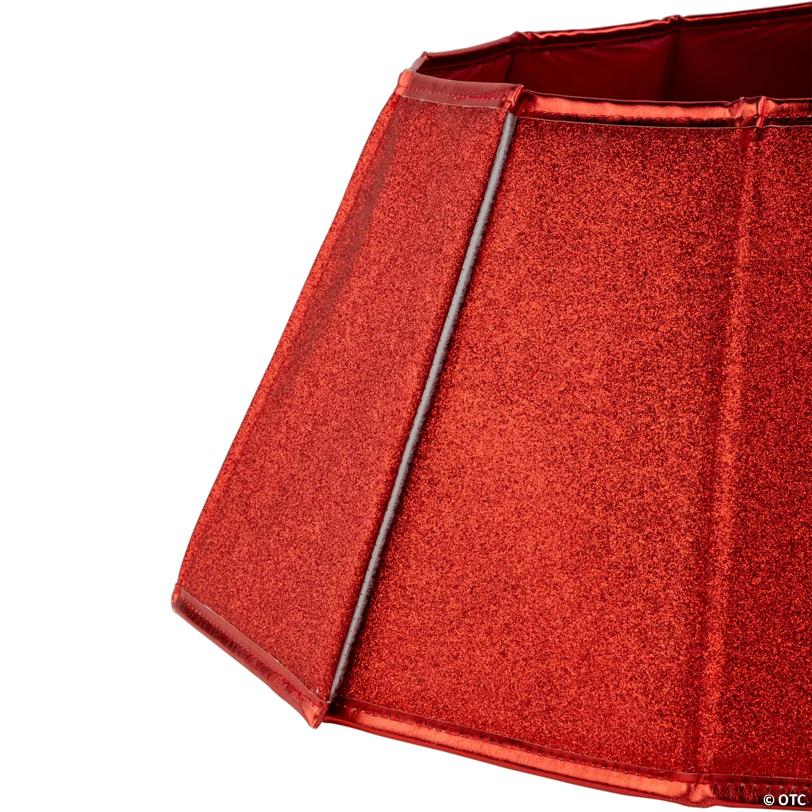 26.75" Shiny Red Fabric HeProperagonal Christmas Tree Collar