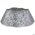 26" Silver Sequins HeProperagonal Christmas Tree Collar