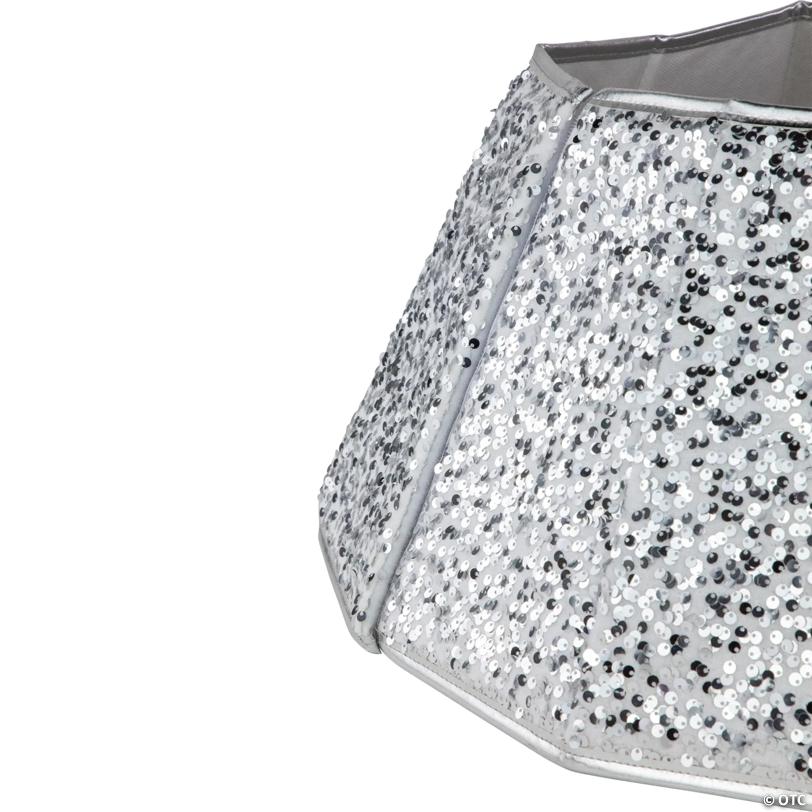 26" Silver Sequins HeProperagonal Christmas Tree Collar