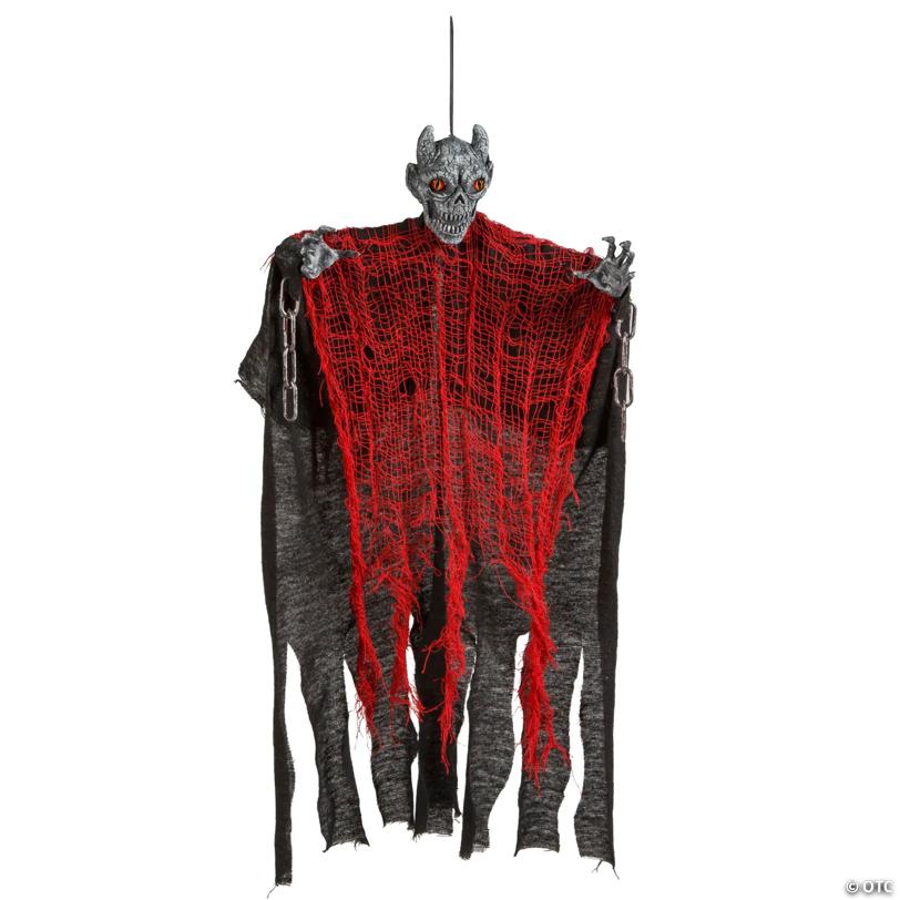 27 1/2" Hanging Red & Black Devil Halloween Decoration