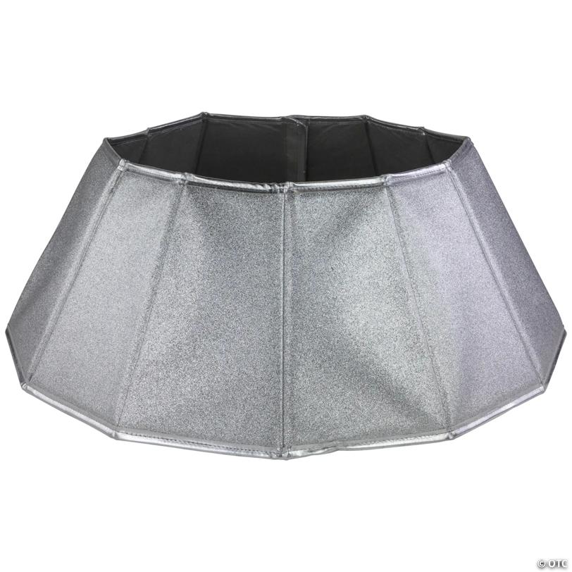 27" Shiny Silver Fabric HeProperagonal Christmas Tree Collar