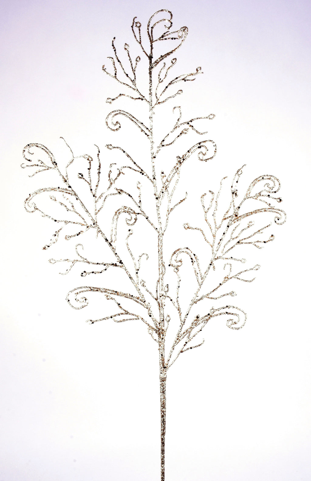 34" Champagne Glitter Lace Leaf Spray