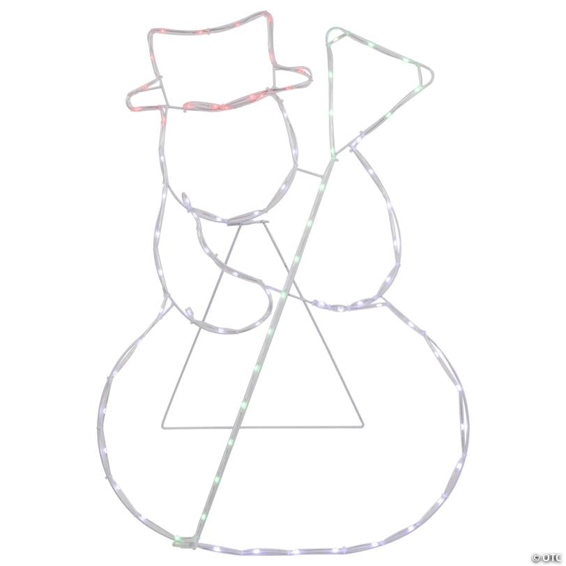 28" Lighted Standing Snowman Silhouette Outdoor Christmas Decoration