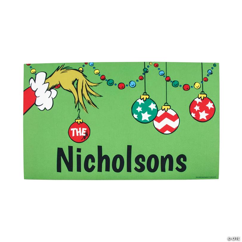 29 1/2" x 17 3/4" Personalized Dr. Seuss™ The Grinch Nonwoven Door Mat