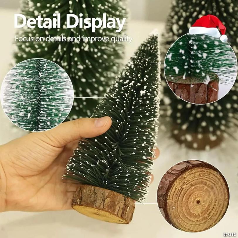 2PCS LED Lights Mini Christmas Artificial Tree 9.8" Tabletop Decor Warm+Colorful
