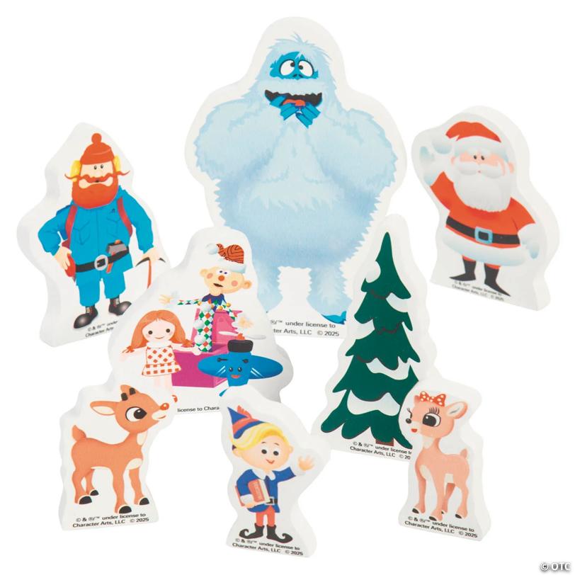 2 1/2" – 6" Rudolph the Red-Nosed Reindeer Character Wooden Tabletop Decoration Set – 8 Pc.
