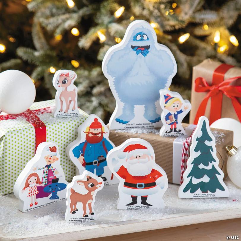 2 1/2" – 6" Rudolph the Red-Nosed Reindeer Character Wooden Tabletop Decoration Set – 8 Pc.