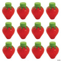 2 1/2" Red Strawberry-Shaped Plastic Bubble Bottles - 12 Pc.