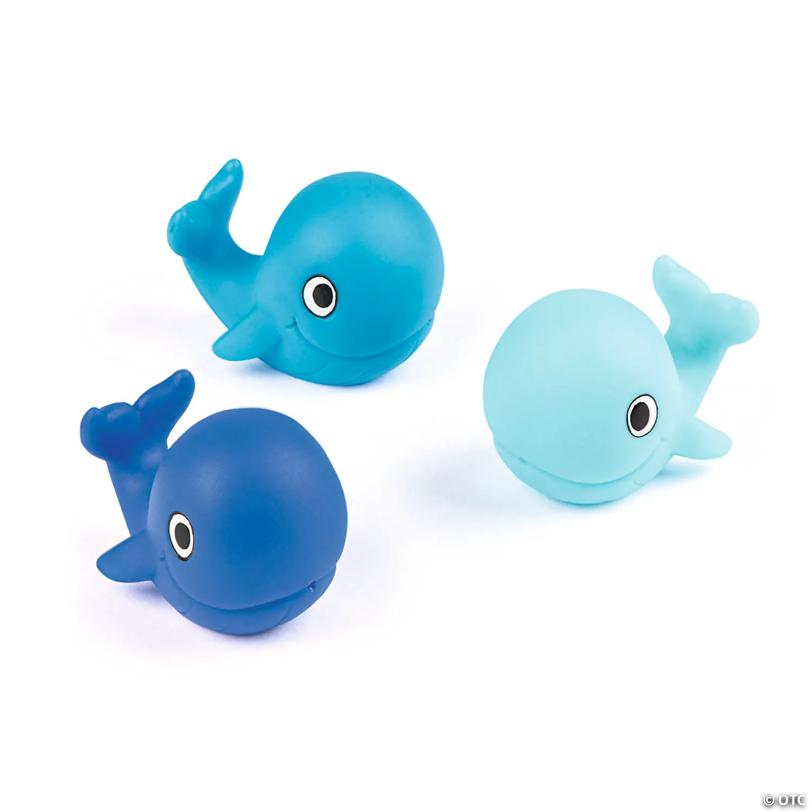 2 1/4" Mini Lil' Sailor Blue Whale Vinyl Squirt Toys - 12 Pc.