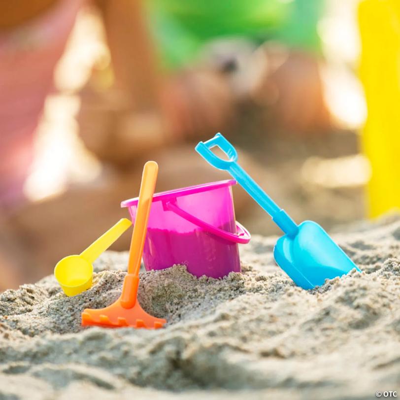 2 3/4" - 6 1/4" Mini Colorful Plastic Beach Playsets - 12 Sets