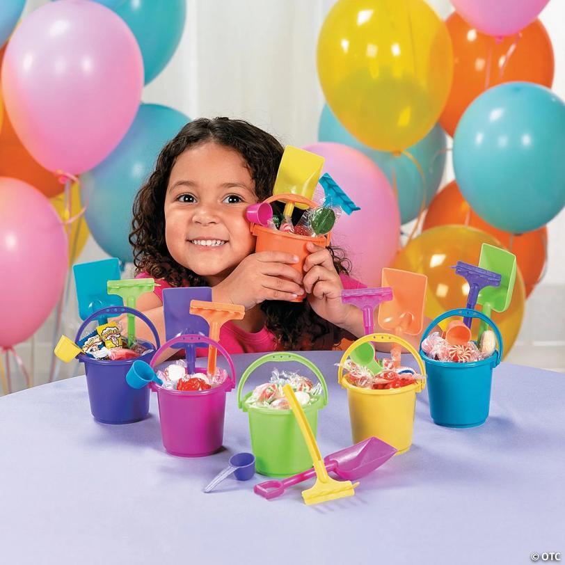 2 3/4" - 6 1/4" Mini Colorful Plastic Beach Playsets - 12 Sets
