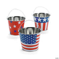 2 3/4" x 3 1/4" Mini USA Patriotic Design Metal Pails - 12 Pc.