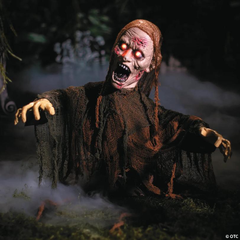 2 Ft. 3 1/2" Animated Groud Breaker Zombie Halloween Decoration