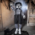 2 Ft. Black & White Scary Boy Animated Prop Standing Halloween Decoration