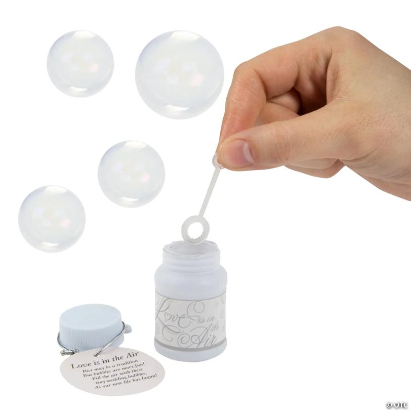2" Mini Love is in the Air Plastic Bubble Bottles – 24 Pc.