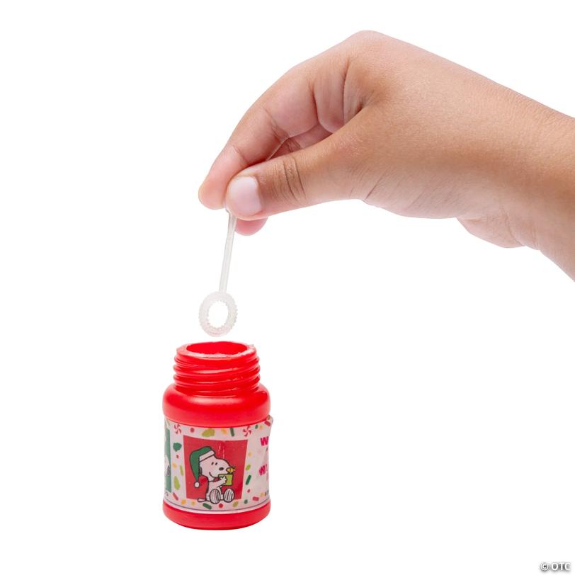 2" Mini Peanuts® Charlie Brown & Snoopy Christmas Plastic Bubble Bottles - 24 Pc.