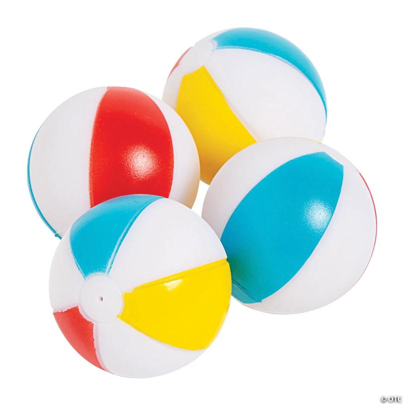 2" Mini Pool Party Beach Ball Vinyl Squirt Toys - 12 Pc.