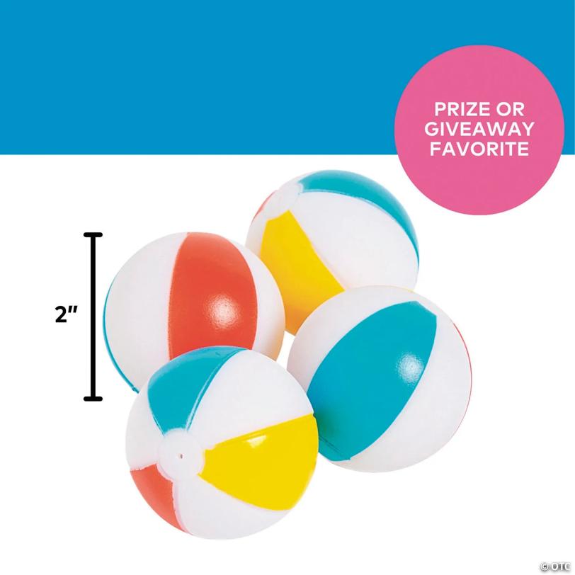2" Mini Pool Party Beach Ball Vinyl Squirt Toys - 12 Pc.