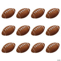 2" Mini Rubber Brown Footballs With White Laces Design - 12 Pc.