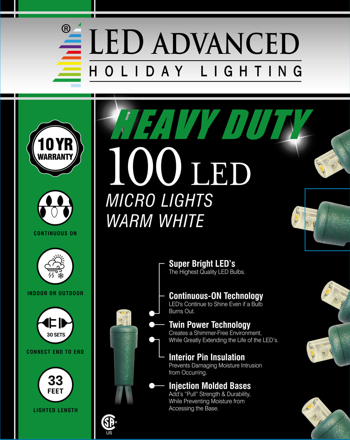 5mm Warm White 100 LED Light Set