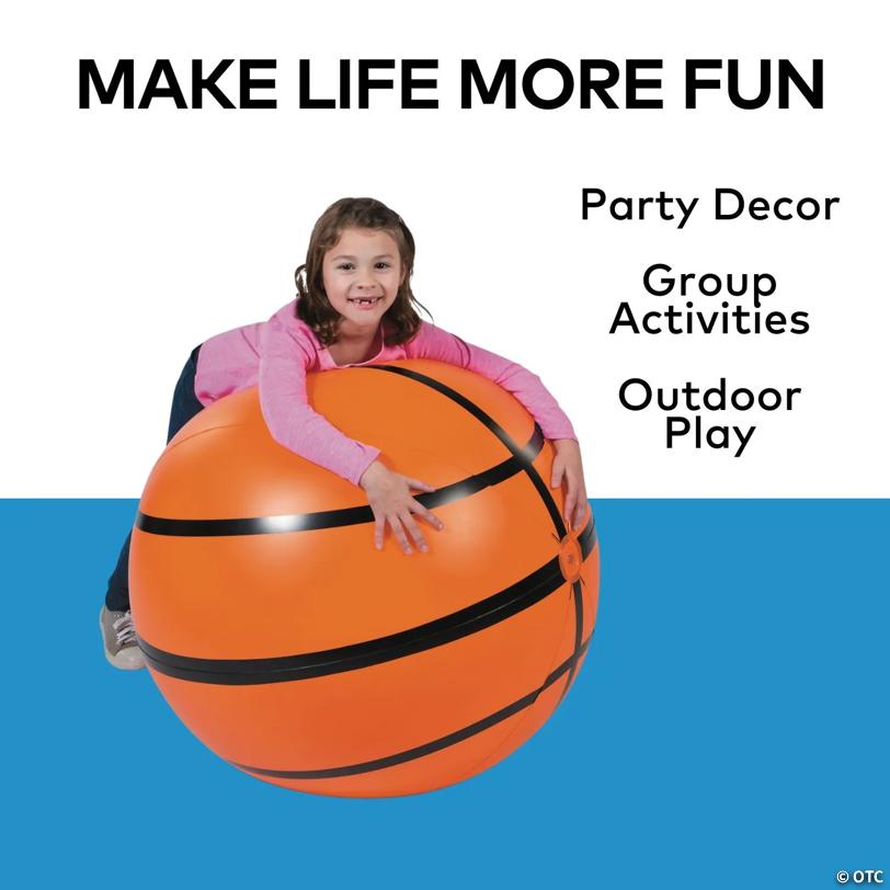 30" Inflatable Orange Extra Large Vinyl Basketball