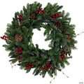 30'' Red Berries and Pine Cones Christmas Wreath  Unlit